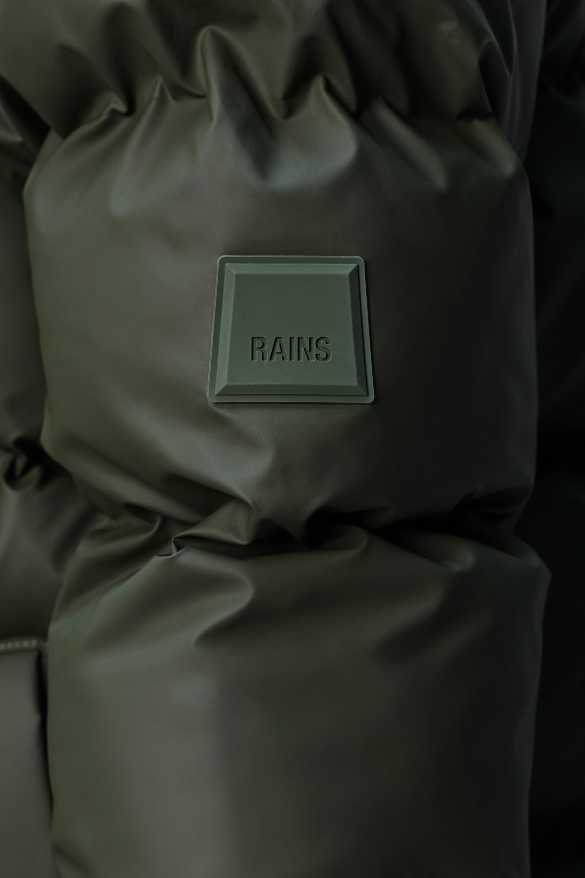 RAINS Alta Longer Puffer Jacket Green Jacket