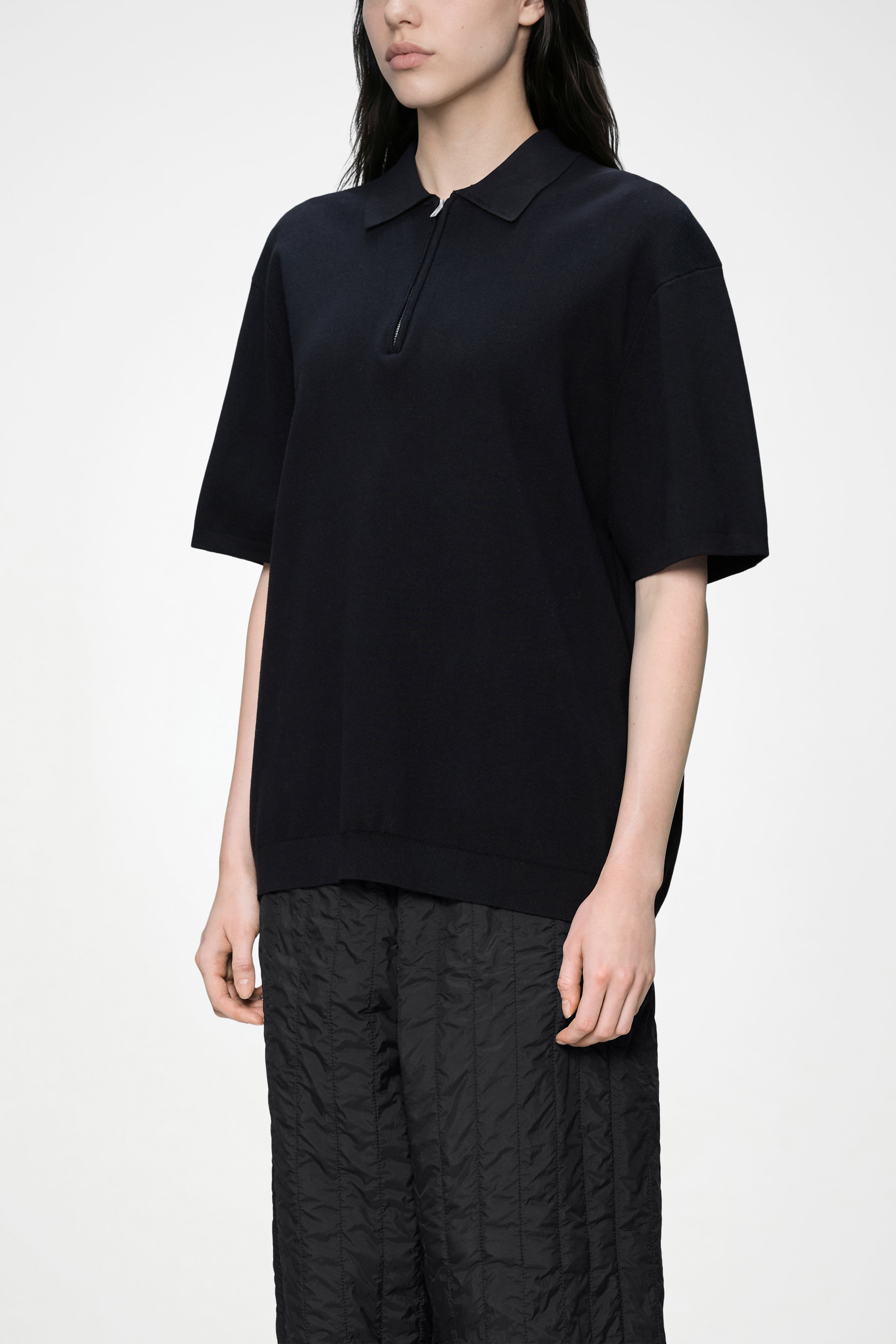 RAINS Short Sleeve Polo Black Short Sleeve