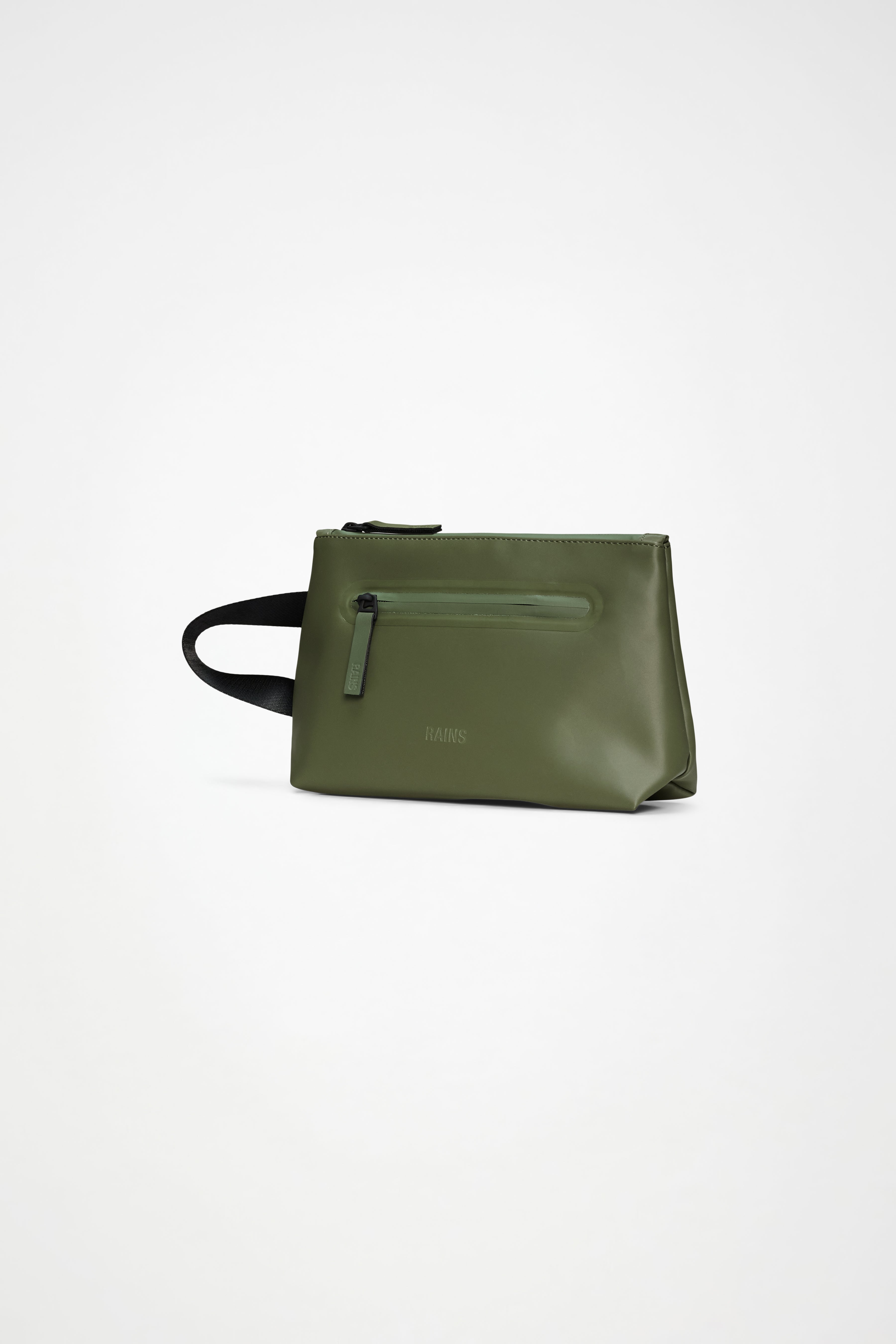 RAINS 2 Zip Cosmetic Bag Large Green Satin 3.50L H17 x D8 x W25 cm Wash Bag
