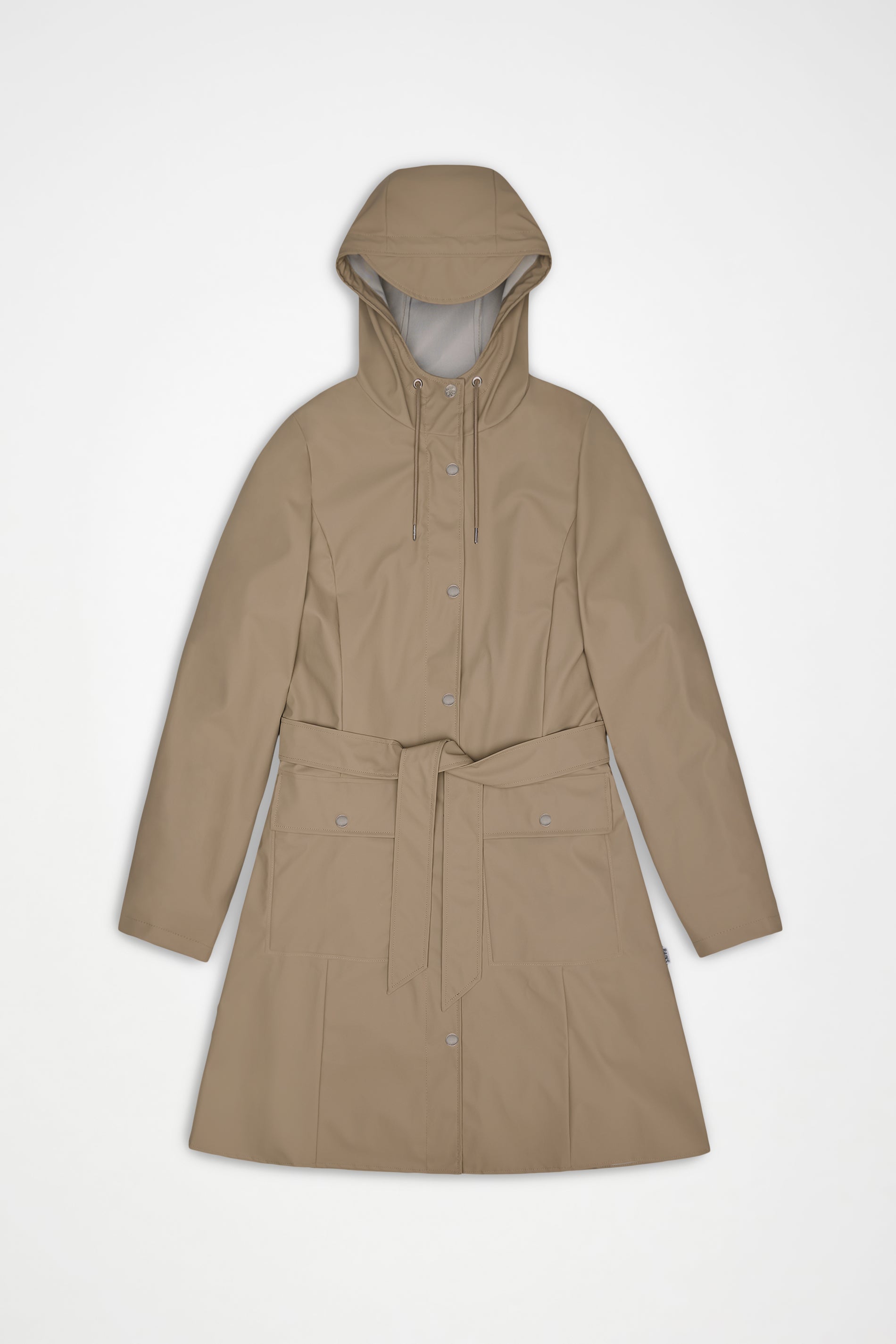 RAINS Curve Long Jacket
 Beige Jacket