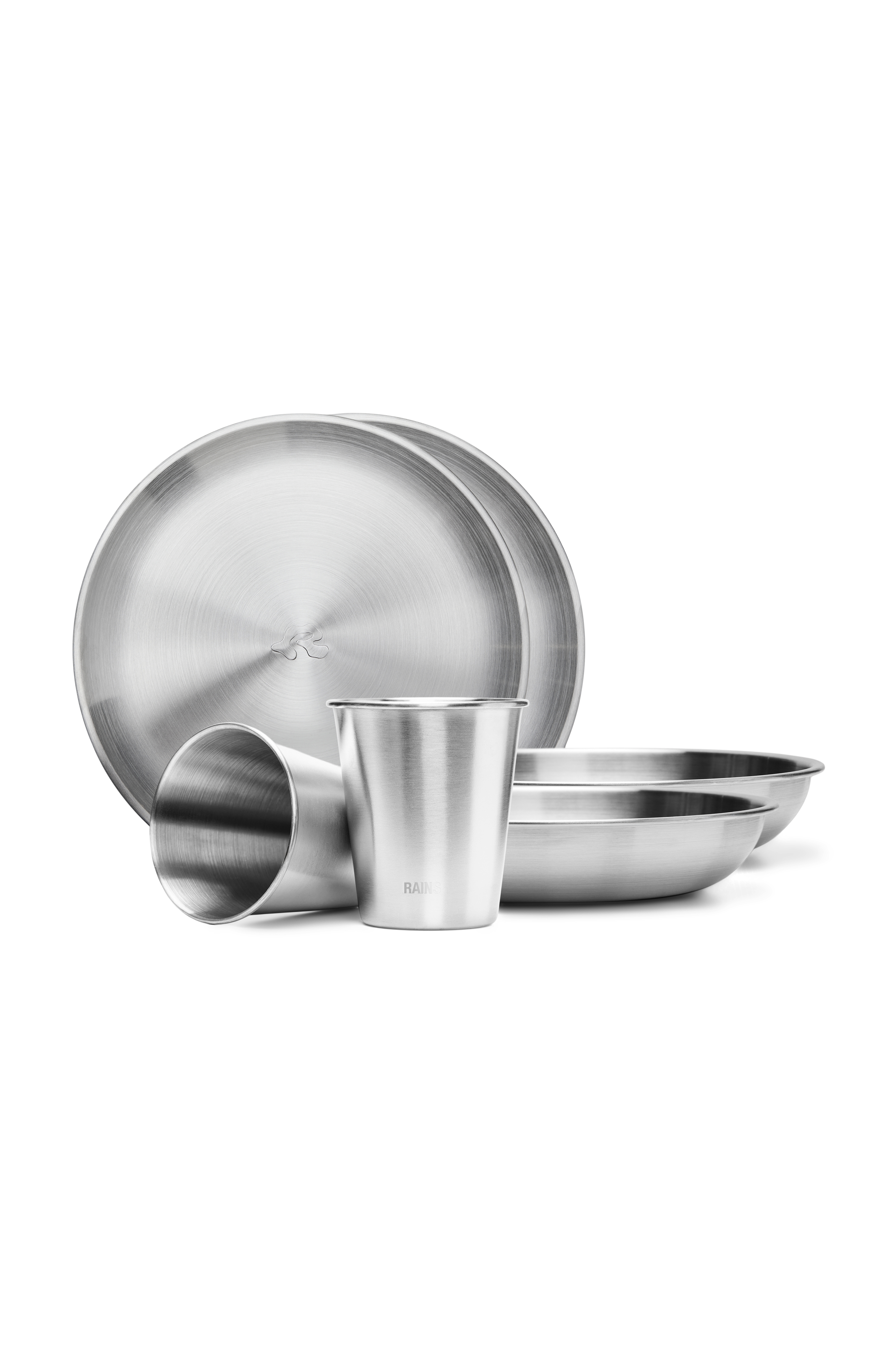 RAINS The 2-Course Set + Cups Steel Plates